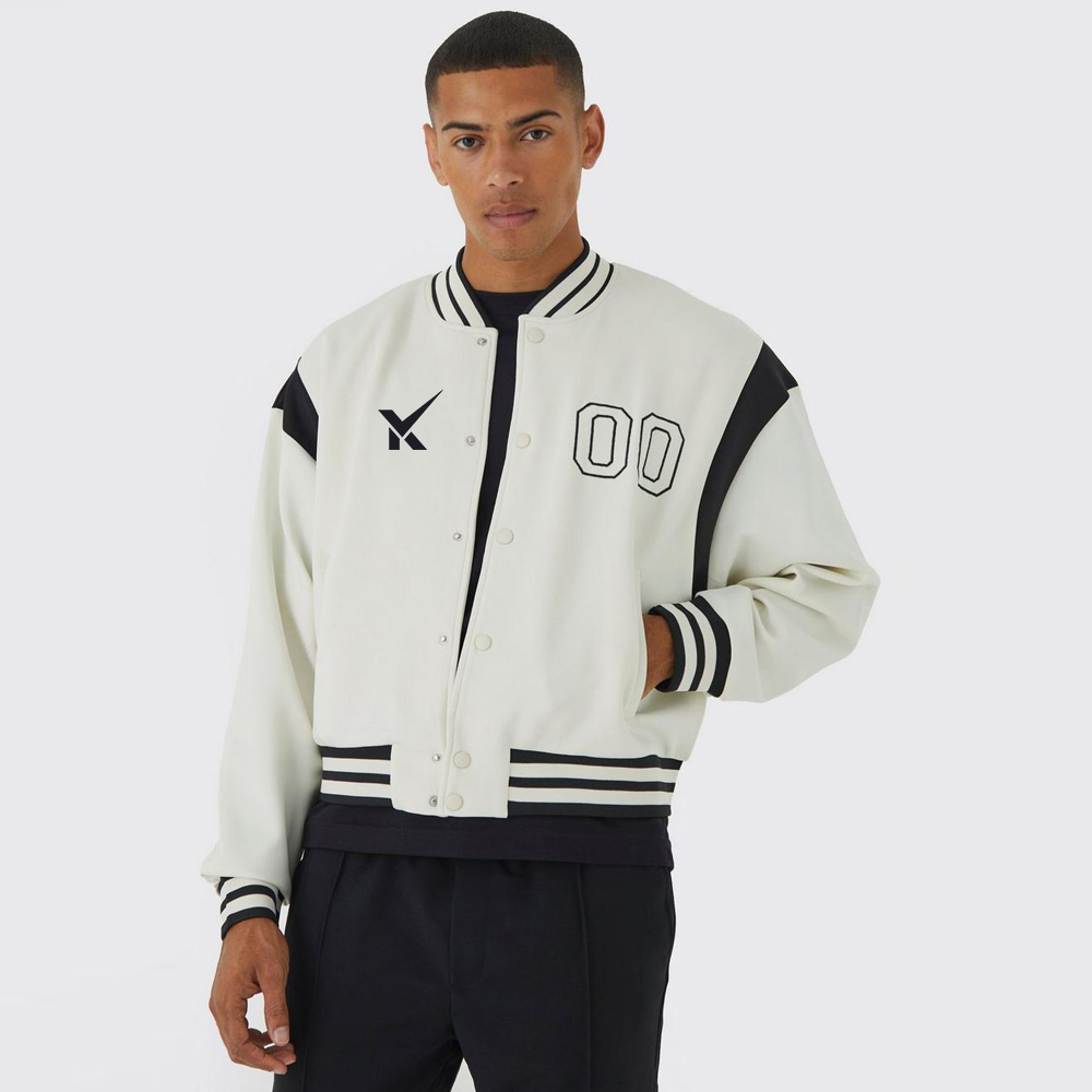 Nylon Varsity Jacket with Badges
