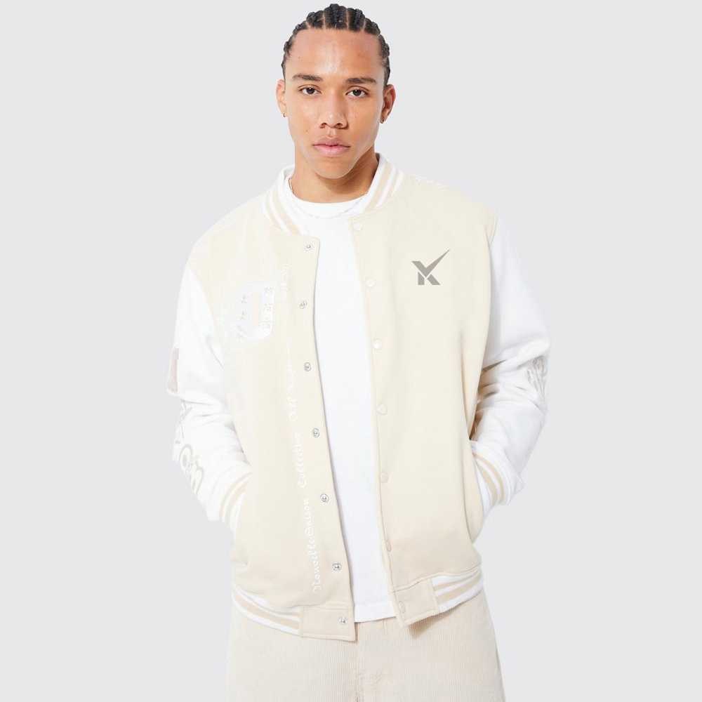 Oversized Boxy Jersey Varsity Jacket