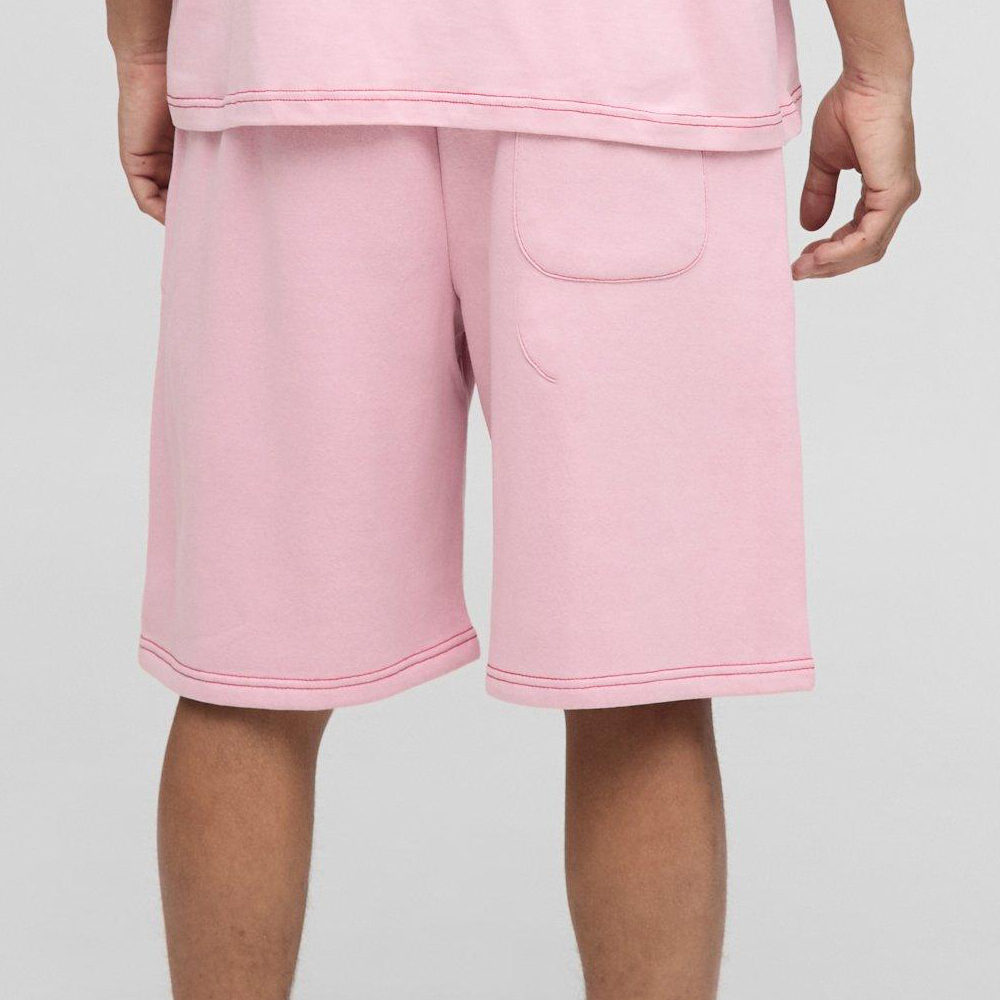 Plus Loose Fit Cargo Acid Wash Jersey Shorts