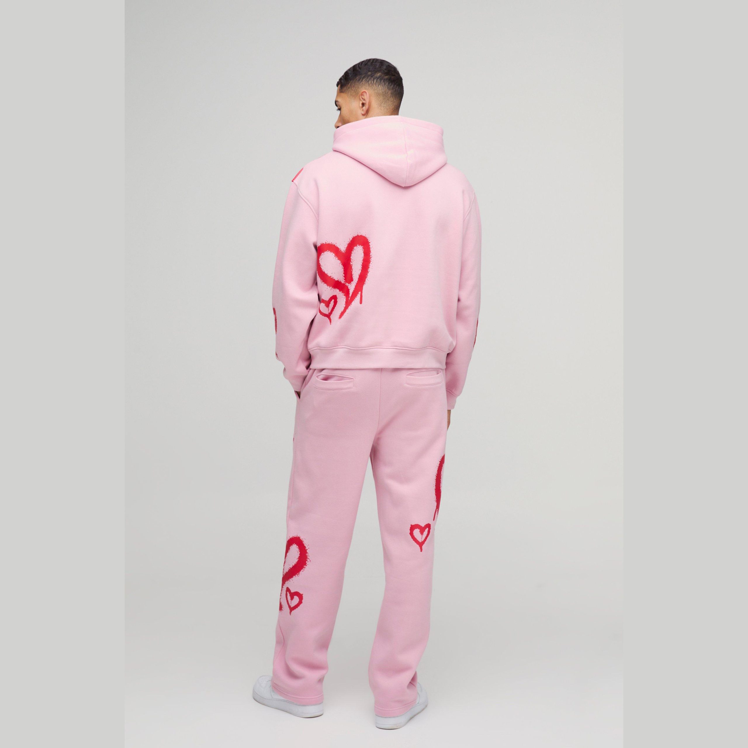 Oversized Worldwide Cross Zip Hooded Short Tracksuit - Image 2