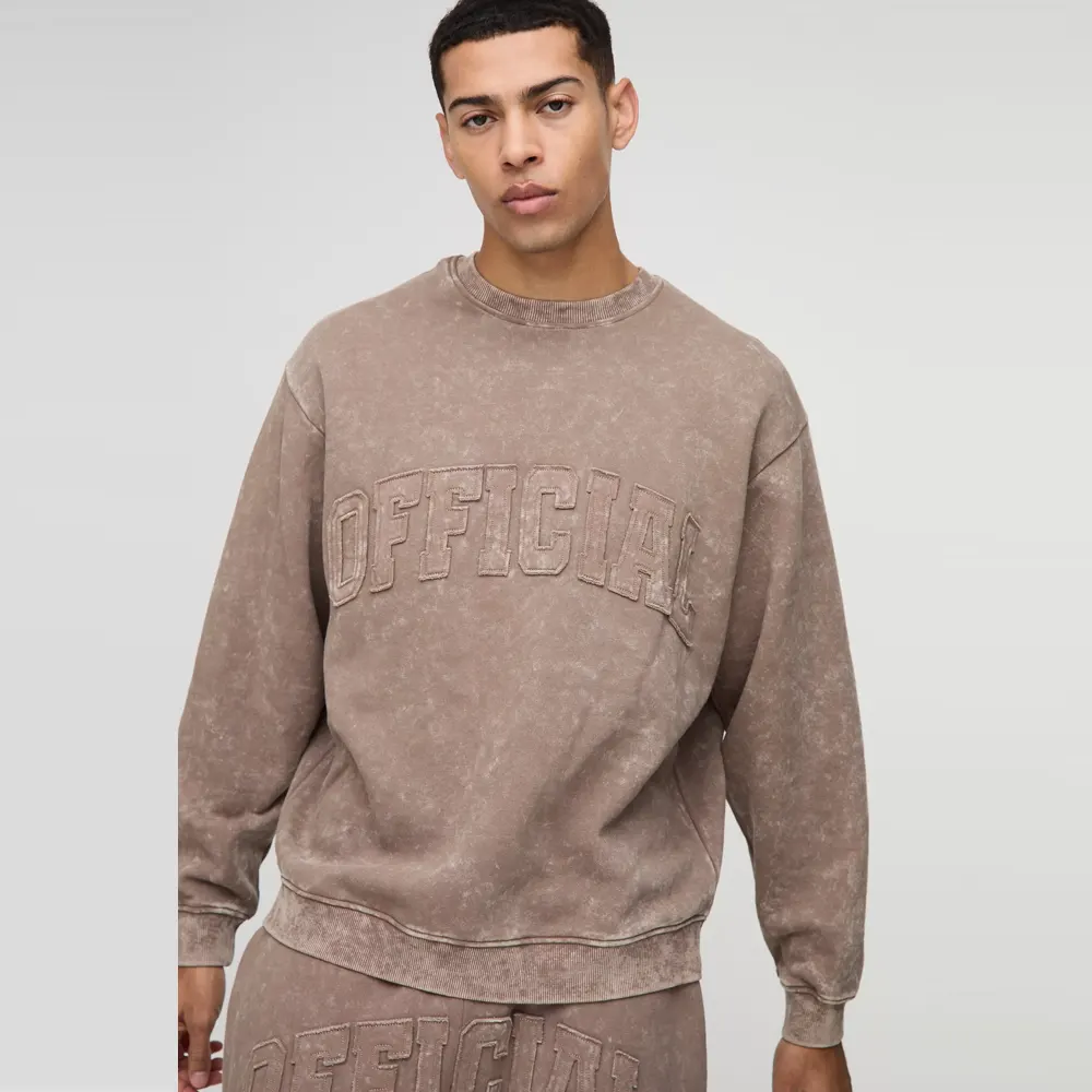 Oversized Half Sleeve Faux Layer 13 Applique Sweatshirt