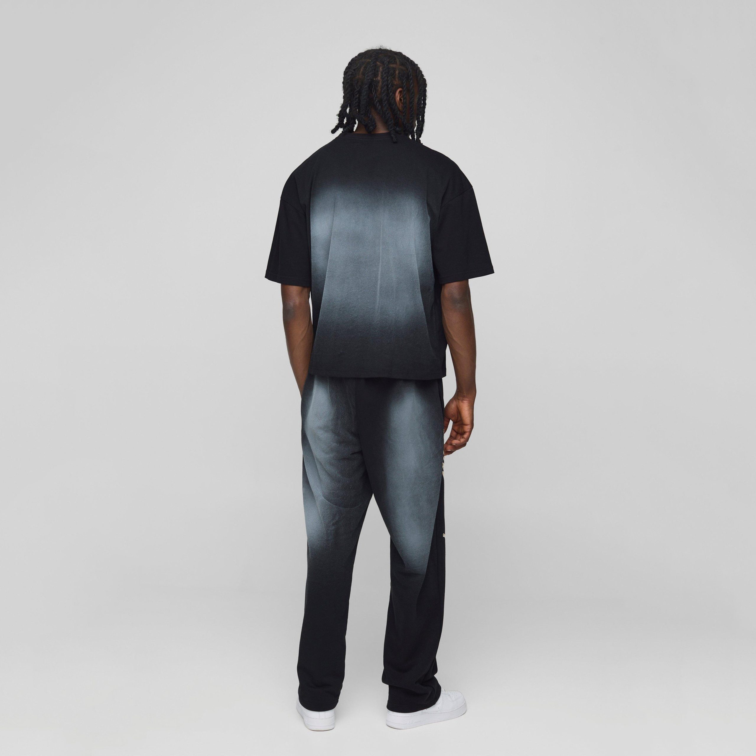 Oversized Boxy Official Tonal Print Zip Hooded Tracksuit - Image 2