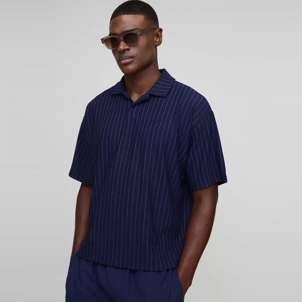 Regular Fit Stripe Long Sleeve Rugby Polo